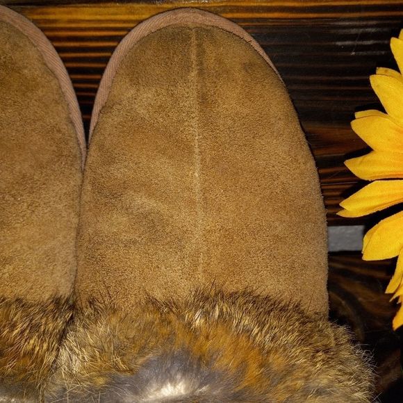 MANITOBAH MUK LUK RABBIT FUR SLIPPERS - Picture 6 of 11